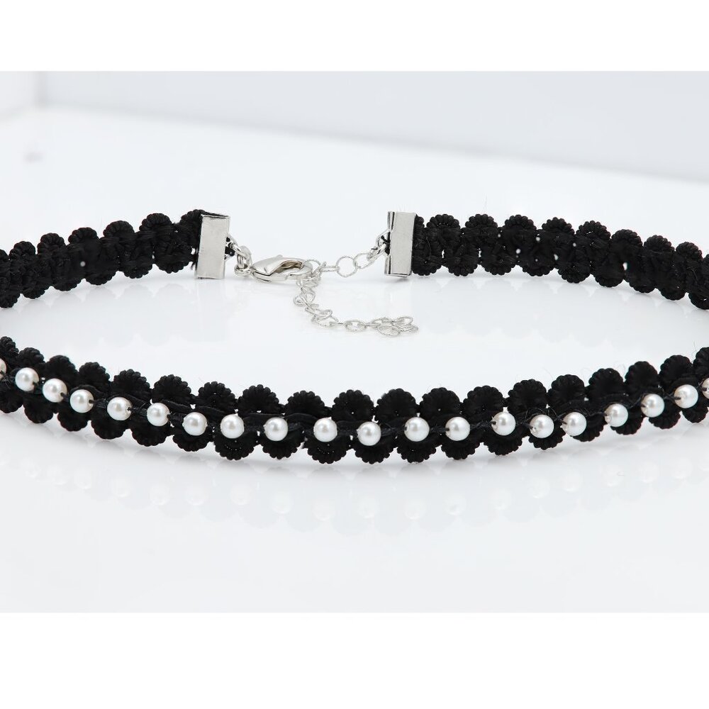 Fancy Black Choker Pearl Chokers adjustable